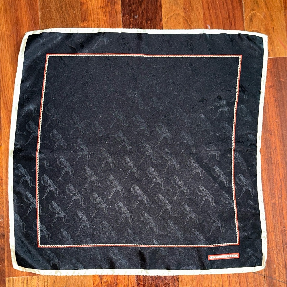 Barry Kieselstein-Cord  Black Silk Pocket Square / Scarf ~ Gavroche